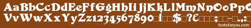 Weitere Informationen zur Duvall Bold-Schriftart Duvall Bold-Schriftart – Weiße Schriften auf braunem Hintergrund