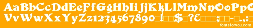 Duvall Bold-Schriftart – Weiße Schriften auf orangefarbenem Hintergrund