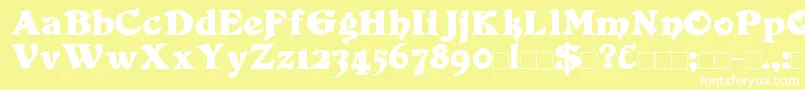 Duvall Bold-Schriftart – Weiße Schriften auf gelbem Hintergrund