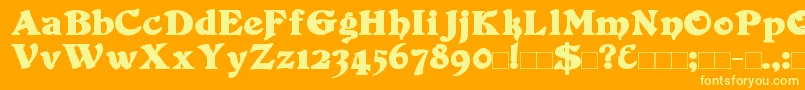 Duvall Bold-Schriftart – Gelbe Schriften auf orangefarbenem Hintergrund