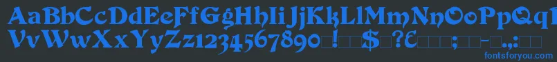 Duvall Font – Blue Fonts on Black Background