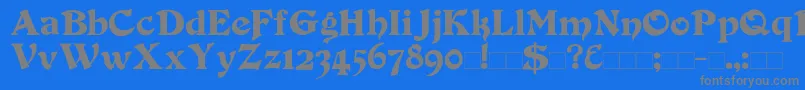 フォントDuvall – 青い背景に灰色の文字