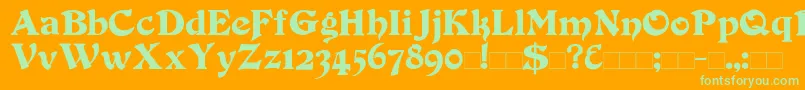 Duvall Font – Green Fonts on Orange Background