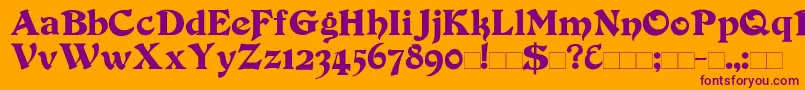 Duvall Font – Purple Fonts on Orange Background
