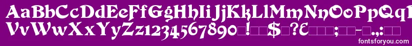 フォントDuvall – 紫の背景に白い文字