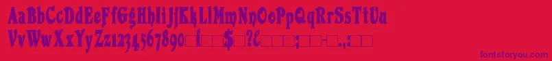 DuvallCondensed Bold Font – Purple Fonts on Red Background