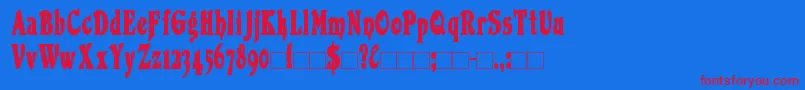 フォントDuvallCondensed Bold – 赤い文字の青い背景