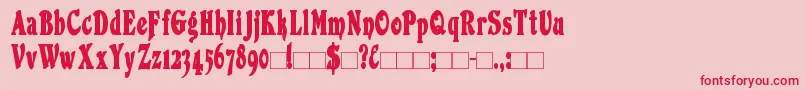DuvallCondensed Bold Font – Red Fonts on Pink Background