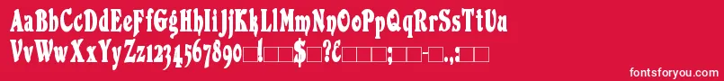 DuvallCondensed Bold-fontti – valkoiset fontit punaisella taustalla