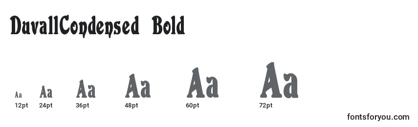 DuvallCondensed Bold Font Sizes
