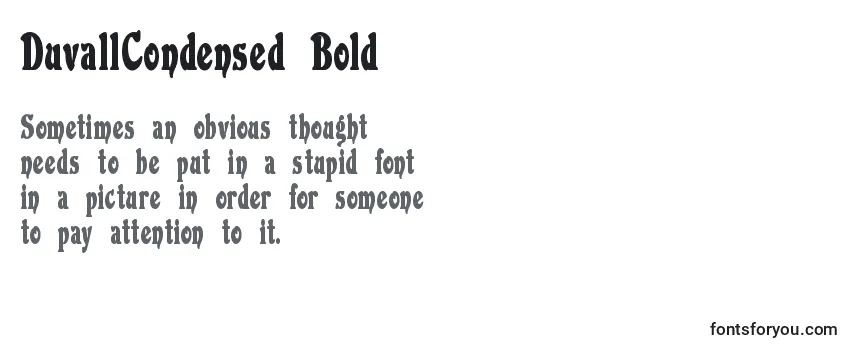 Review of the DuvallCondensed Bold Font