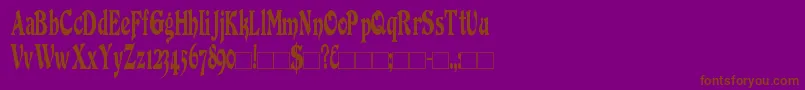 DuvallCondensed-Schriftart – Braune Schriften auf violettem Hintergrund