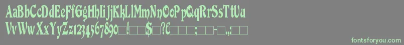 DuvallCondensed-Schriftart – Grüne Schriften auf grauem Hintergrund