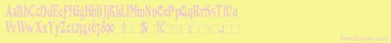 DuvallCondensed Font – Pink Fonts on Yellow Background