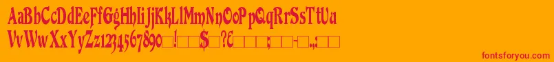 DuvallCondensed Font – Red Fonts on Orange Background