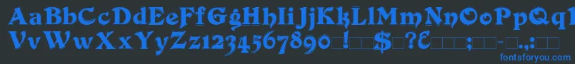 DuvallOutline Font – Blue Fonts on Black Background