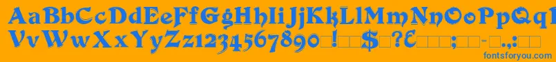 DuvallOutline Font – Blue Fonts on Orange Background