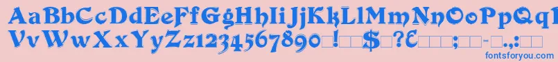 DuvallOutline Font – Blue Fonts on Pink Background