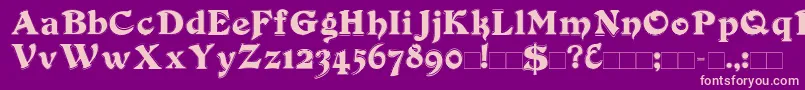 DuvallOutline Font – Pink Fonts on Purple Background