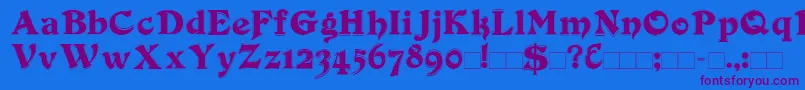 DuvallOutline Font – Purple Fonts on Blue Background