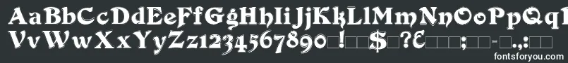 フォントDuvallOutline – 黒い背景に白い文字