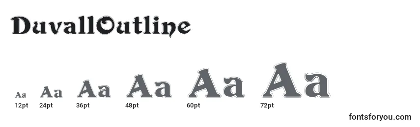 Размеры шрифта DuvallOutline (125667)