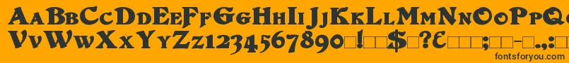 DuvallSmallCaps Bold-fontti – mustat fontit oranssilla taustalla