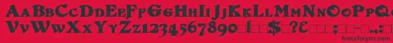 フォントDuvallSmallCaps Bold – 赤い背景に黒い文字