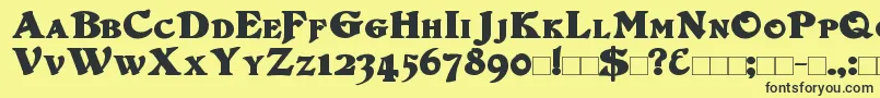 フォントDuvallSmallCaps Bold – 黒い文字の黄色い背景
