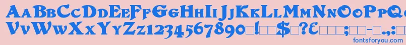 DuvallSmallCaps Bold Font – Blue Fonts on Pink Background