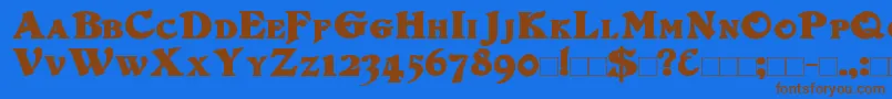 DuvallSmallCaps Bold Font – Brown Fonts on Blue Background
