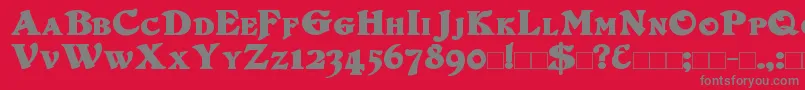 Fonte DuvallSmallCaps Bold – fontes cinzas em um fundo vermelho