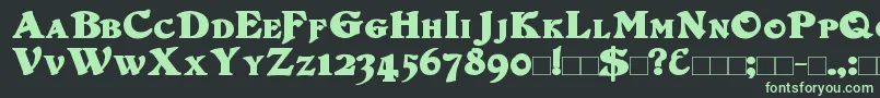 フォントDuvallSmallCaps Bold – 黒い背景に緑の文字