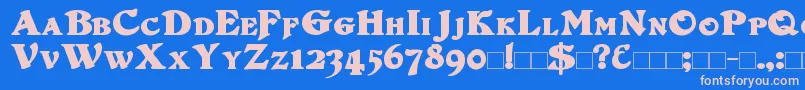 フォントDuvallSmallCaps Bold – ピンクの文字、青い背景