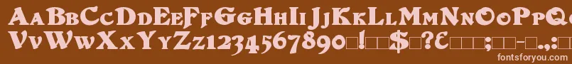 DuvallSmallCaps Bold-Schriftart – Rosa Schriften auf braunem Hintergrund