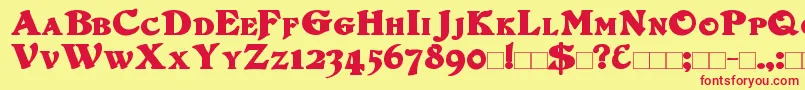 DuvallSmallCaps Bold Font – Red Fonts on Yellow Background