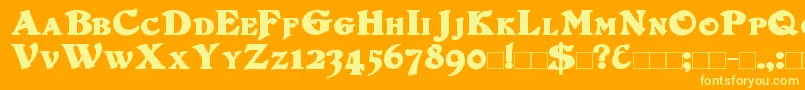 Więcej informacji o czcionce DuvallSmallCaps Bold Czcionka DuvallSmallCaps Bold – żółte czcionki na pomarańczowym tle