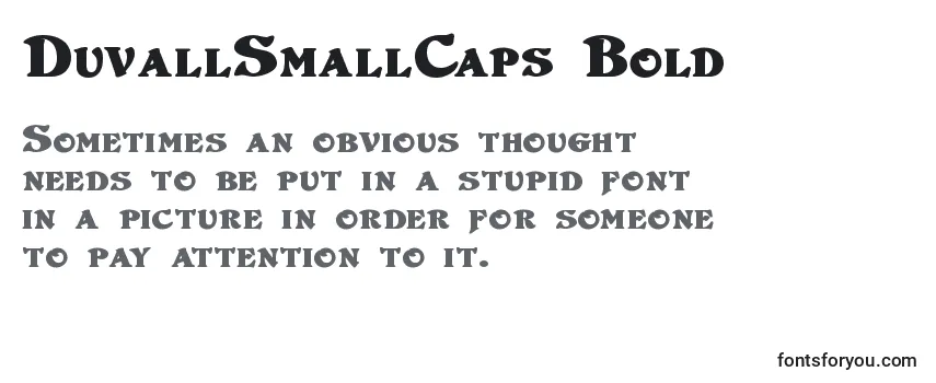 Überblick über die Schriftart DuvallSmallCaps Bold
