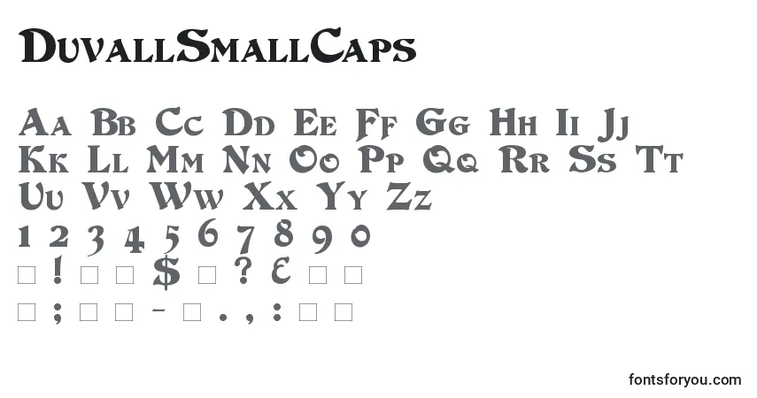 Schriftart DuvallSmallCaps (125669) – Alphabet, Zahlen, spezielle Symbole