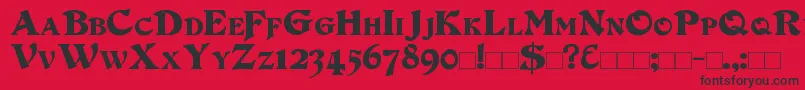 DuvallSmallCaps Font – Black Fonts on Red Background