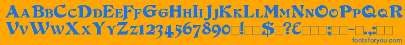 DuvallSmallCaps Font – Blue Fonts on Orange Background