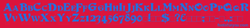 DuvallSmallCaps Font – Blue Fonts on Red Background