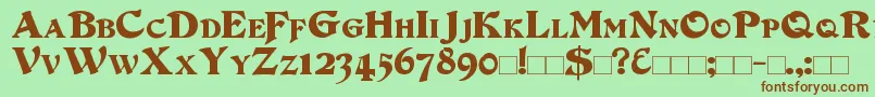 DuvallSmallCaps Font – Brown Fonts on Green Background