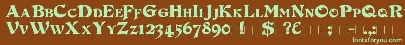 DuvallSmallCaps Font – Green Fonts on Brown Background