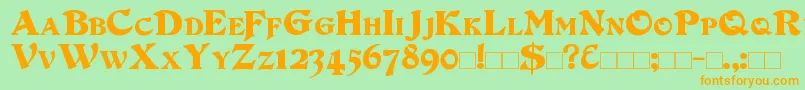 DuvallSmallCaps Font – Orange Fonts on Green Background