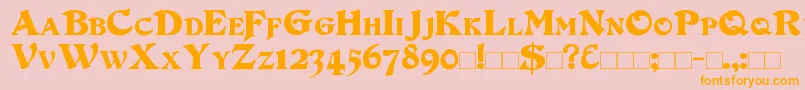 DuvallSmallCaps Font – Orange Fonts on Pink Background