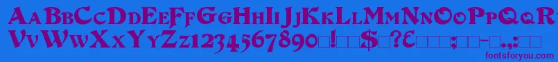 DuvallSmallCaps Font – Purple Fonts on Blue Background