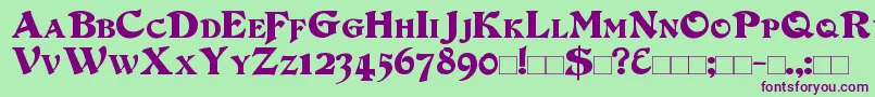 DuvallSmallCaps Font – Purple Fonts on Green Background
