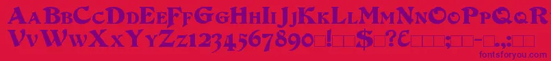 Шрифт DuvallSmallCaps – фиолетовые шрифты на красном фоне