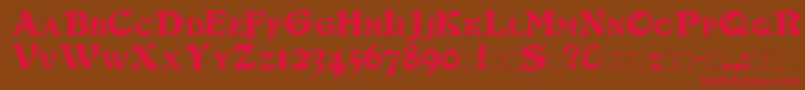 DuvallSmallCaps Font – Red Fonts on Brown Background
